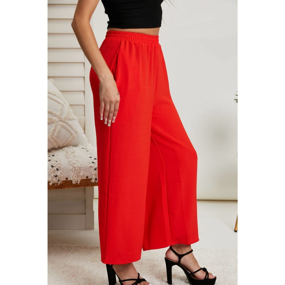 Chic Wide-Leg Pants w/ Pockets | High Waist Flowy Lounge Trousers | Spring